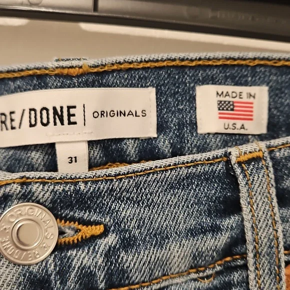 Re/Done High Rise Blue Jeans Size 31 - Picture 2 of 5